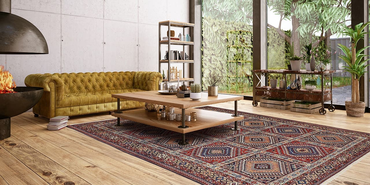 Exemple de tapis de salon nettoyé par la société Corse Tapis Nettoyage