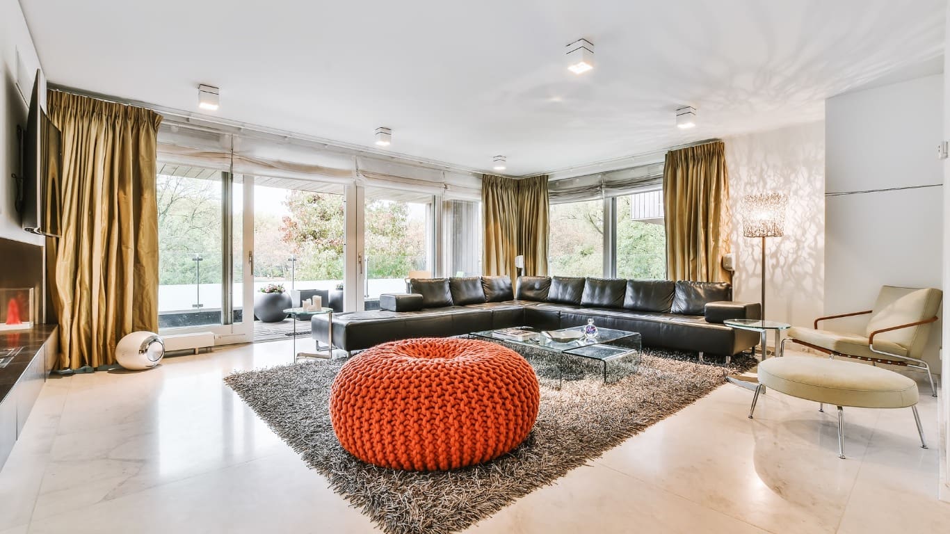 Illustration tapis épais dans un salon